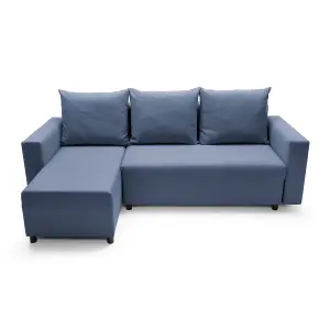 Oslo Reversible Corner Sofa Bed in Dark Blue