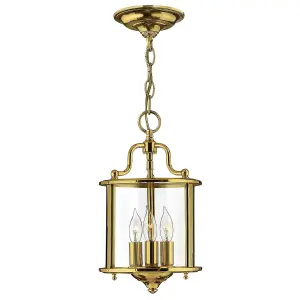 3 Bulb Ceiling Pendant Light Fitting Highly Polished Brass LED E14 60W