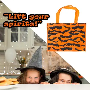 Halloween Shopper Bag Halloween Party, Trick or Treat 40cm x 32cm Orange Bat