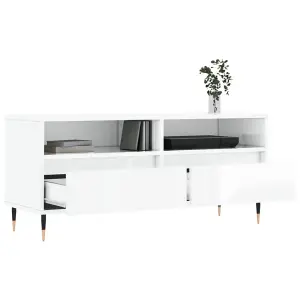 Berkfield TV Cabinet High Gloss White 100x34.5x44.5 cm Engineered Wood