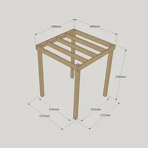 Box Pergola - Wood - L180 x W180 x H270 cm - Light Green