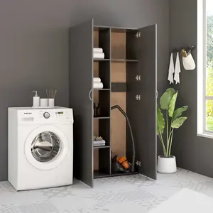 Berkfield Storage Cabinet Grey 80x35.5x180 cm Engineered Wood