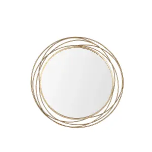 Melody Maison Large Round Gold Mirror 88cm x 85cm