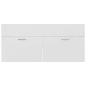 Berkfield Sink Cabinet High Gloss White 100x38.5x46 cm Engineered Wood