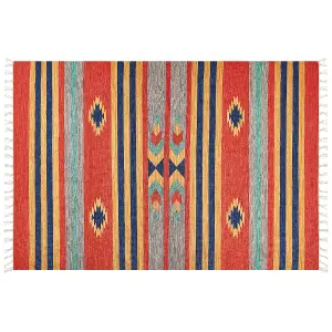 Cotton Kilim Area Rug 200 x 300 cm Multicolour HATIS