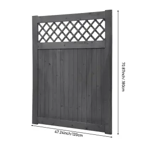 120cm W x 2.3cm D x 150cm H Grey Rhombus Garden Wood Fence Gate, Assembly Required Wooden Door