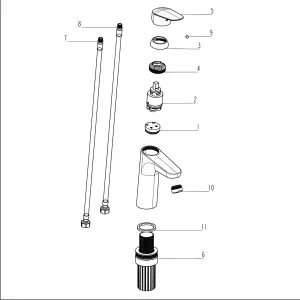 VitrA Flow Line Chrome Round Large Basin Mixer