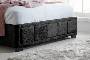 Birlea Hannover Double Bed Black Crushed Velvet