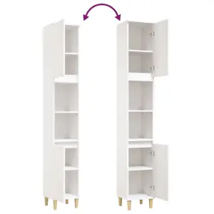 Berkfield Bathroom Cabinet White 30x30x190 cm Engineered Wood