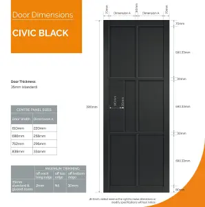 Urban Industrial Civic Black Internal Door