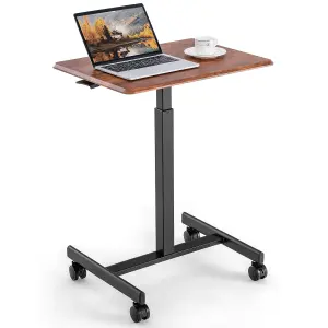 Costway Mobile Standing Desk Height Adjustable Rolling Laptop Desk Overbed Table