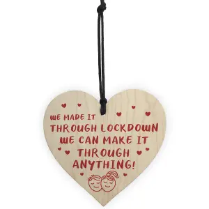 Red Ocean Novelty Gift For Boyfriend Husband Wooden Heart Anniversary Lockdown Gifts For Him Her