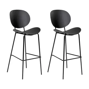 Set of 2 Bar Chairs SHONTO Black