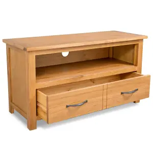 Berkfield TV Cabinet 90x35x48 cm Solid Oak Wood