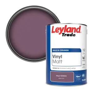 Leyland Trade Vinyl Matt Walls & Ceilings Emulsion Paint Plum Verbena (PPG1179-6) 5L