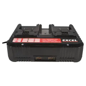 Excel 100-240V Dual Port Fast Battery Charger 2.3A EXL130WTP