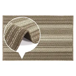 JVL Hubble Machine Washable Latex Backed Doormat, 50x80cm, Caramel