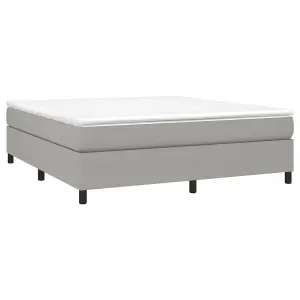 Berkfield Box Spring Bed Frame Light Grey 180x200cm 6FT Super King Fabric