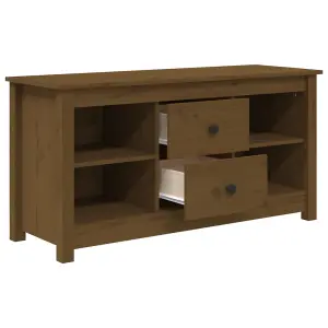 Berkfield TV Cabinet Honey Brown 103x36.5x52 cm Solid Wood Pine