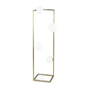 Luminosa ANGOLO 5 Light Floor Lamp Brass, In-Built Switch