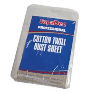 SupaDec Cotton Twill Dust Sheet White (3.6 x 2.7m)