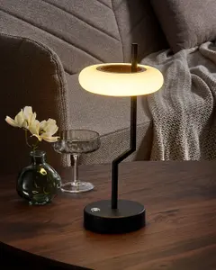 Wireless Metal Table Lamp Black ALVIELA