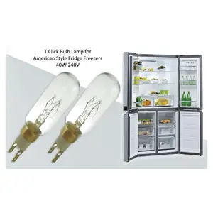 2 x American Style T Click 40W 240V Fridge Freezer Bulb Lamp by Ufixt