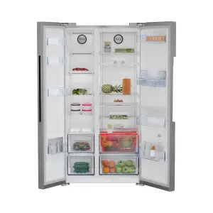 Beko ASD2542VX 70:30 American style Freestanding Frost free Fridge freezer - Stainless steel effect