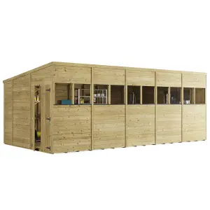 BillyOh Switch Tongue and Groove Pent Wooden Shed - 20x10 Windowed - 15mm Thickness