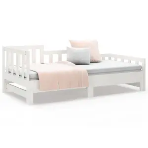 Berkfield Pull-out Day Bed White 2x(80x200) cm Solid Wood Pine