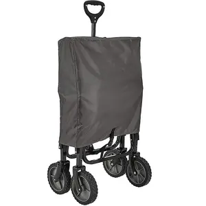 Abaseen Grey Foldable Garden Trolley Heavy Duty Folding Cart Trolley on Wheels with Adjustable Handle and 80Kg Weight Capacity