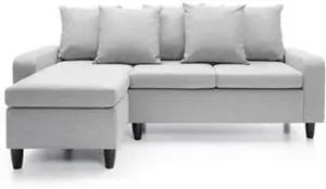 Napoli Reversible Corner Sofa In Light Grey