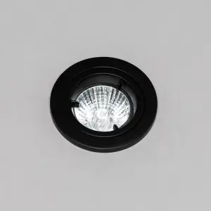 Litecraft 2 Pack Black Modern IP20 Fire Rated Fixed Downlights