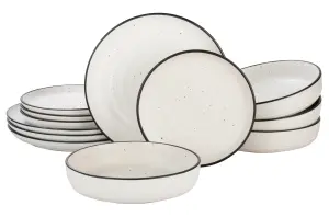 12 Piece Round Speckle  Dinner Set