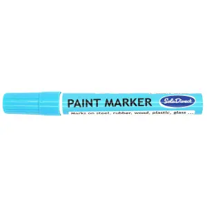 Oil-based Paint Marker Pen Permanent for Tyres Rubber Stone Leather Fabric Plastic Glass (Light Blue)