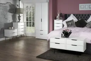 Ready assembled Matt white 3 Drawer Chest of drawers (H)740mm (W)765mm (D)395mm