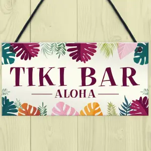 Tiki Bar Aloha Hanging Garden Sign Home Bar Plaque Gift Friendship Gift