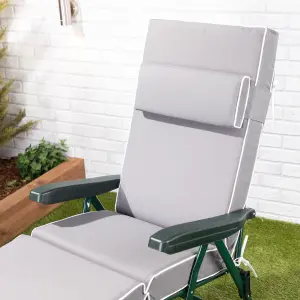 Alfresia Grey Sun Lounger Chair Garden Cushion