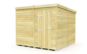 8 x 8 Feet Pent Shed - Single Door Without Windows - Wood - L231 x W243 x H201 cm