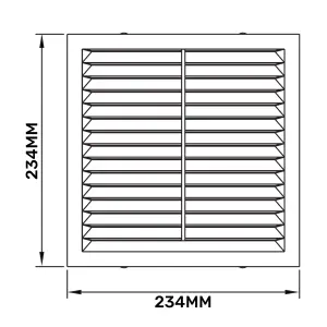 SQUARE air vent with no screws visible  and fly screen,flat back (235mm high x 235mm wide)