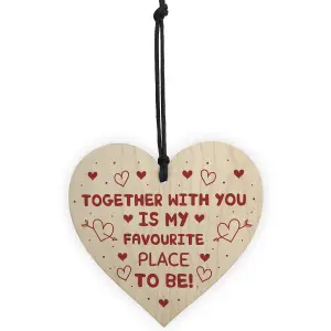 Red Ocean Valentines Day Gift For Boyfriend Girlfriend Wood Heart Anniversary Gift For Him Husband Wife