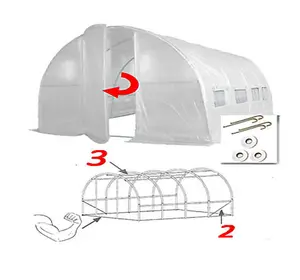 4m x 3m + Ground Anchor Kit (13' x 10' approx) Pro+ White Poly Tunnel