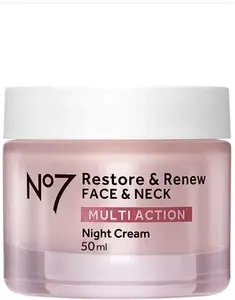 No7 Restore & Renew Face & Neck Multi Action Night Cream 50Ml (Pack Of 1) ENHANCED FORMULA