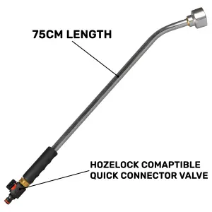 Garden professional watering lance,light aluminium+valve+connector (75cm)