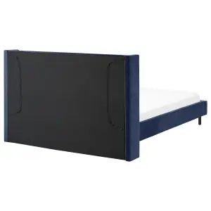 Velvet EU King Size Bed Navy Blue VILLETTE