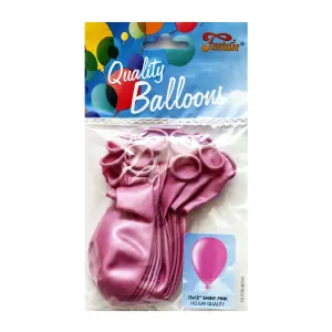 Fantasia Latex Shiny Balloons (Pack of 15) Pink (One Size)