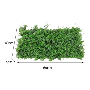 Artificial Grass Plant Wall Panel, Artificial Leaves Hedge Greenery Wall Panel 60cm W x 40cm D x 8cm H