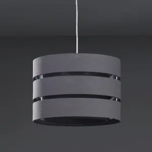 Trio Dark grey Pendant Light shade (D)28cm