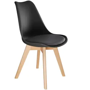 Dining Chairs Frederikke Set of 6 - padded, ergonomic shape - black