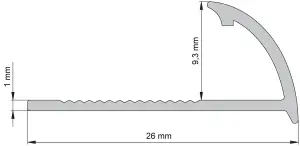 Diall Grey 9mm Round Polyvinyl chloride (PVC) External edge tile trim, (W)27mm